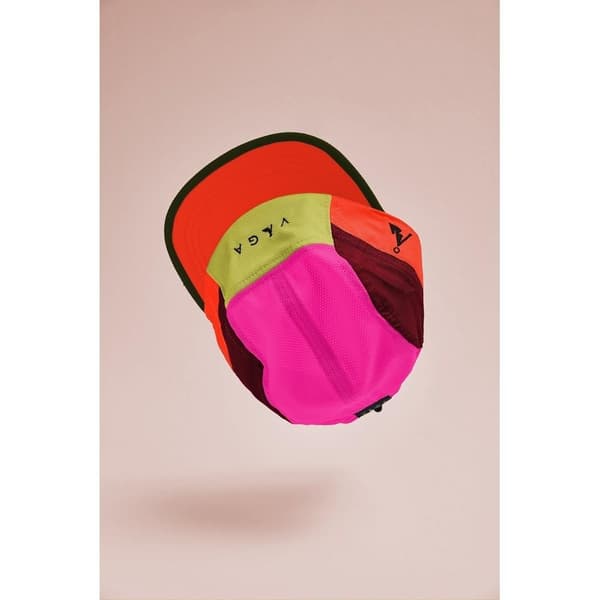 VÅGA CLUB CAP GREEN/WINE RED/NEON PINK/NEON ORANGE, löparkeps, funktionskeps