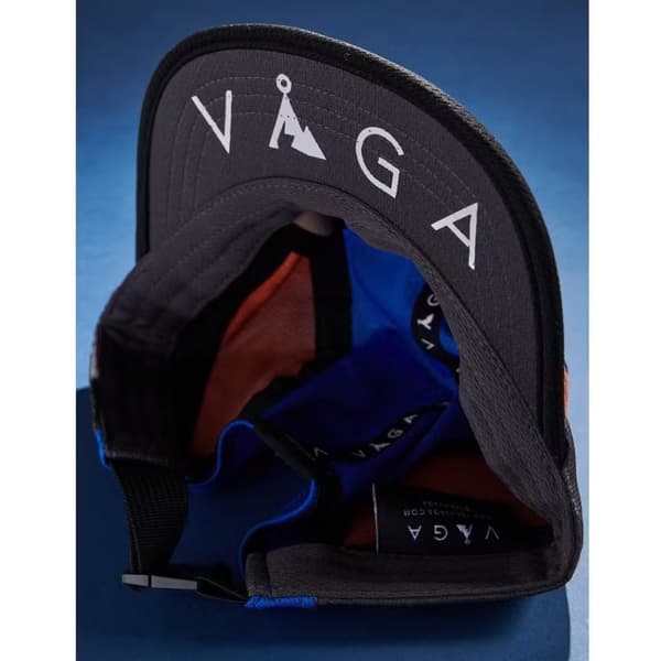 VÅGA CLUB CAP BLACK / BROWN / BLUE, löparkeps, funktionskeps