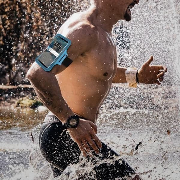 Sport Armband Smartphone regntätt fodral Window Touch Turkos