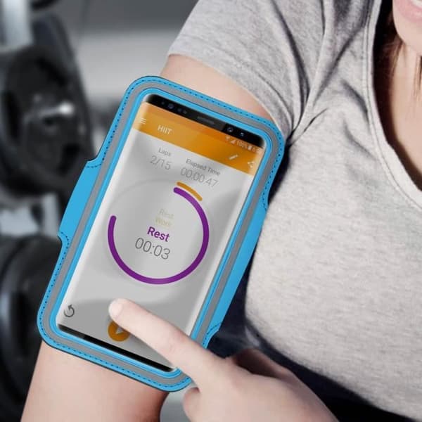 Sport Armband Smartphone regntätt fodral Window Touch Turkos