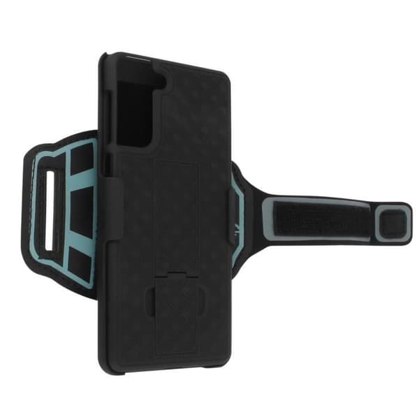 Brassard Sport och Samsung S21 Fodral - AVIZAR - Multifunktionell Förankring för Underarm Svart