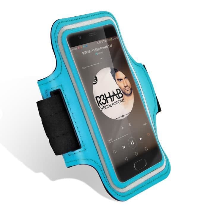 Smartphone Sport Armband 5,2" Touch Surface Neopren Kardborreband - Blå