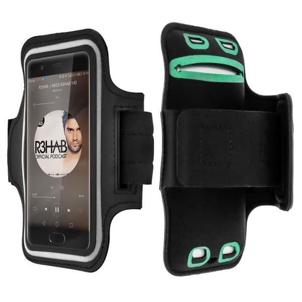 Smartphone Sport Armband 5,2" Touch Surface Neopren Kardborreband - Svart