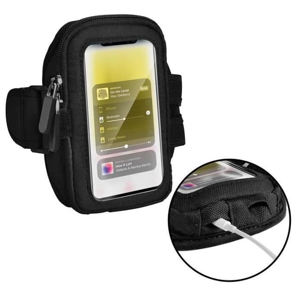 Svart sportarmband av neopren AVIZAR Smartphone med flera förvaringsmöjligheter storlek 3XL