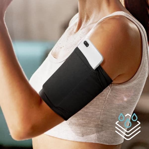 Sports Armband - BIGBEN - Mjukt anti-perspirant svart tyg - Universal för smartphones