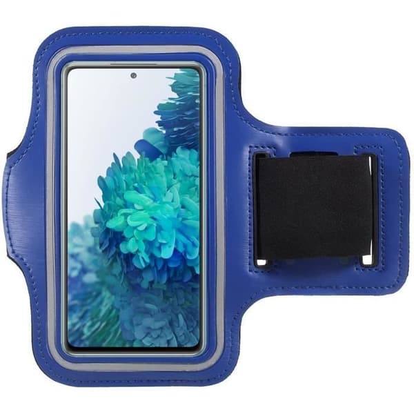 Sportarmband Blå kompatibel med Samsung A10-A20-A40-A41-S10-S20-S21 5G-S22 5G - Justerbart skydd för löpning, sport, gym Phonillico®