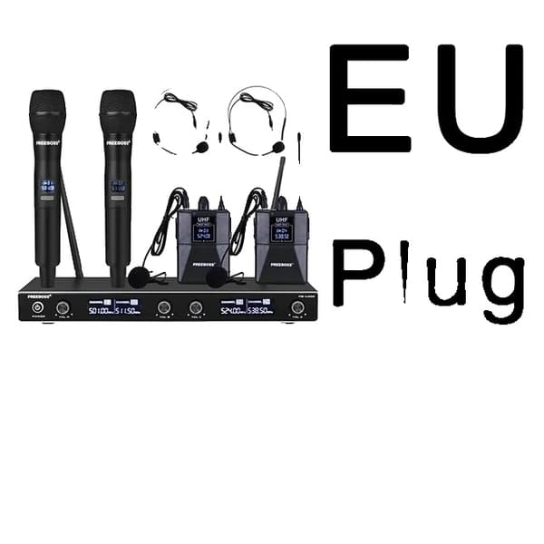 Karaoke trådlös mikrofon, UHF, 4 kanaler, EU Plug 501 538 H2