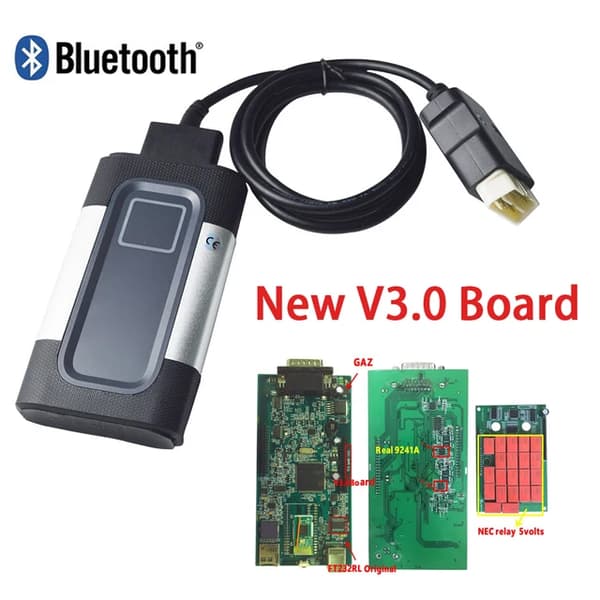 Auton diagnostiikkaliitäntä, Bluetooth-yhteys, OBD2-skannerisovitin, Punainen