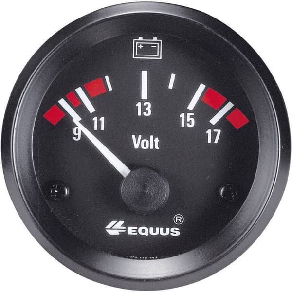 Equus 842060 Inbyggnadsinstrument för bil Multimeter Mätområde 9 - 17 V Standard Gul, Röd, Grön 52 mm