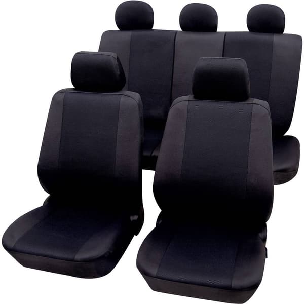 Petex 26174804 Sydney Stolklädsel 11 delar Polyester Svart Förarsäte, Passagerarsäte fram, Baksäte