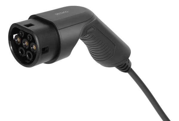 DELTACO e-Charge laddkabel för elbil typ 2-kontakt - 16A - 3,6 kW - 3 meter