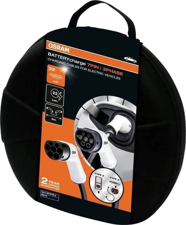 Osram BATTERYcharge 22 kW Type 2 Latauskaapeli sähköautoon - 5 metriä