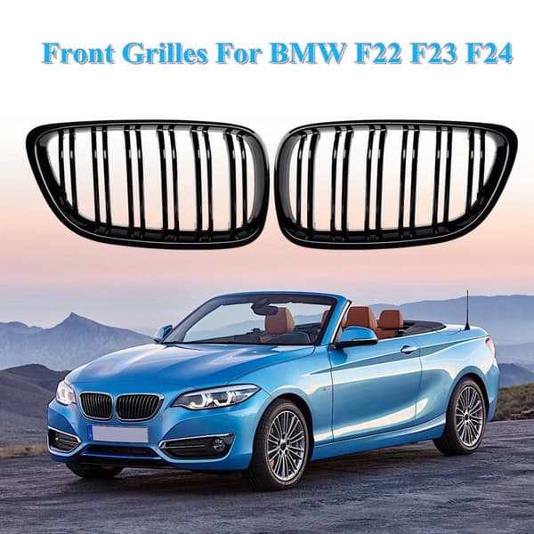 Kiiltävä musta etupuskurin munuaisritilän säleikkö BMW F22 2012-18 F23 F24