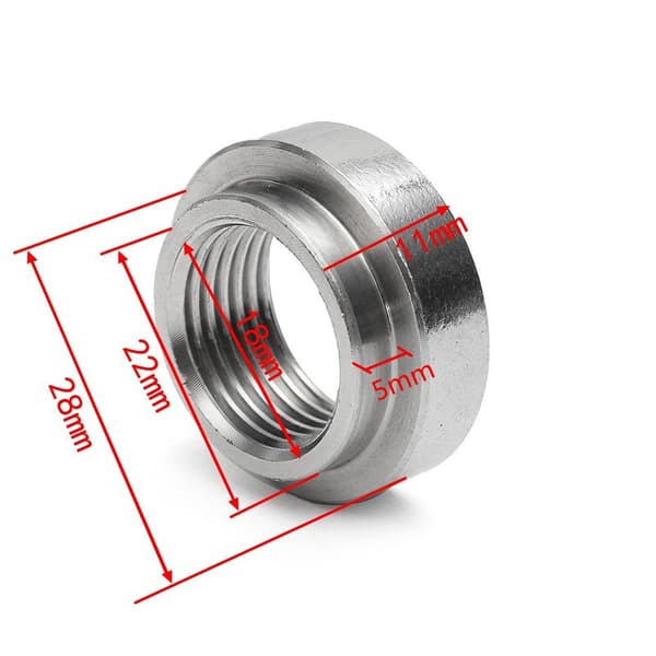 10x 430 rostfritt stål avgasrör Basmutter M18 x 1,5 Bung O2 syresensor(10 x basmutter)