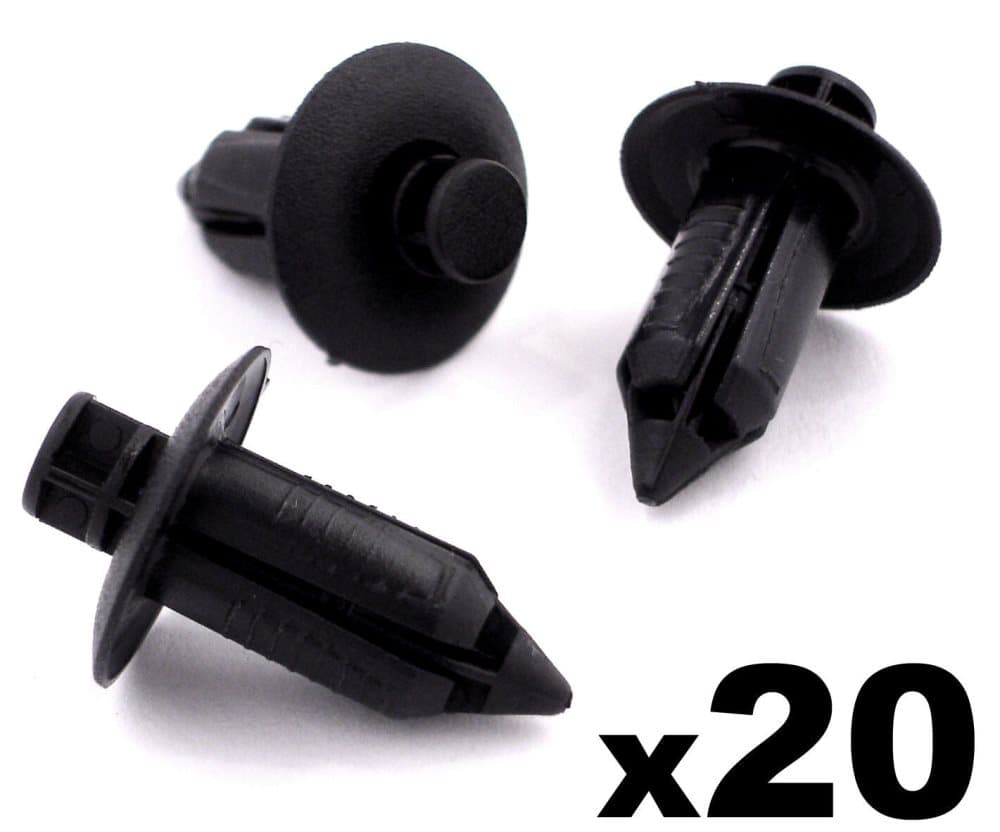 20x Saab Black Plastic Rivet Style Body karosseri and Trim Panel Retainer Clips