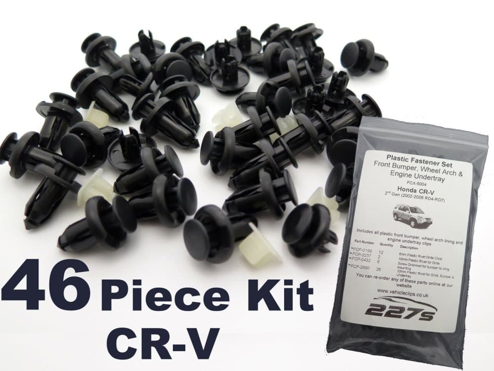 Plastic Trim Clip Kit f�r Honda MK2 CR-V Bumper st�tf�ngare, Wheel Ratt Arch & Undertray Clip Set
