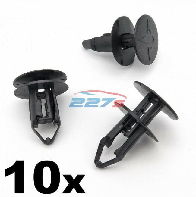 10x 8mm Push Fit Plastic Clips- Renault Kadjar Grille & Wheel Ratt Arch Lining Clips