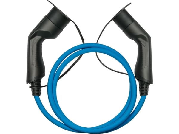 Kabelmeister E-Auto-Ladekabel Mode 3, Typ 2 Stecker an Buchse, 16 A, 2,5 m, blå