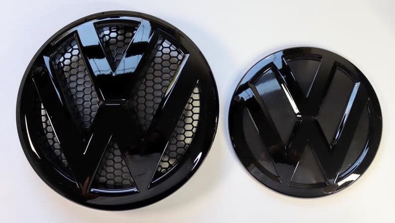 Gloss Black Front Grill & Rear Badge Emblem Set For VW Volkwagen Transporter T5, T5.1, T5.5