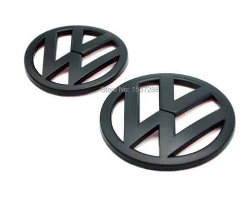 Matt Black Front Grill & Rear Badge Emblem Set For VW Volkwagen Scirocco 2009-2014