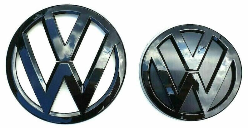 Gloss Black Front Grill & Rear Badge Emblem Set For VW Volkwagen Golf MK7 2013-2017