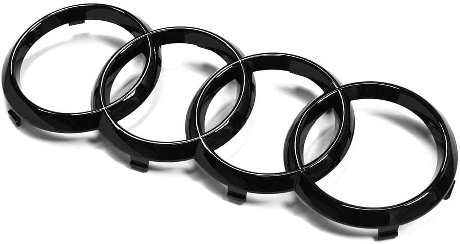 Audi Rings 285mm x 99mm Front Hood Grille Emblem Badge Decal Gloss Black A6 A7 Q3 Q5 Q7