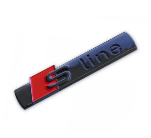 Audi S Line Sline Gloss Black Side Wing Badge Emblem For A1 S1 A3 S3 RS3 A4 S4 RS4 A5 S5 RS5 A6 S6 RS6 A7 S7 RS7 A8 S8 RS8 Q2 Q3 Q5 Q7 Q8 TT R8