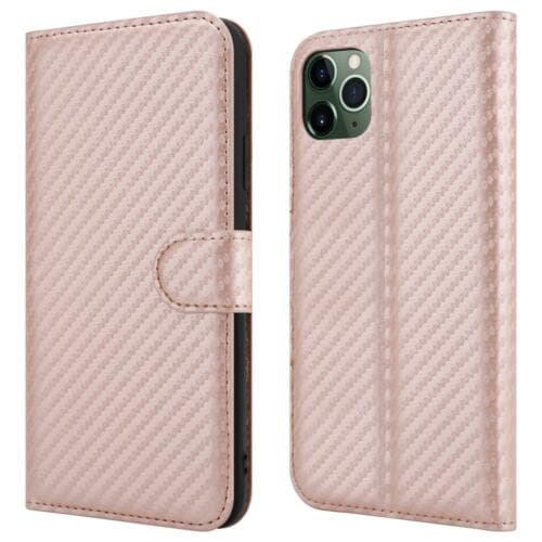 Apple iPhone 11 Pro Max (6.5") Leather Case Magnetic Wallet Cover +Tempered Glass (Rose (Gold) Premium Wallet