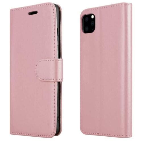 Apple iPhone 11 Pro Max (6.5") Leather Case Magnetic Wallet Cover +Tempered Glass (Rose (Gold) Wallet