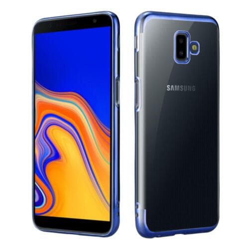SAMSUNG Samsung Galaxy J4 Plus 2018 J4... Gel Phone Case Cover + Film tector (Blue) Electroplating