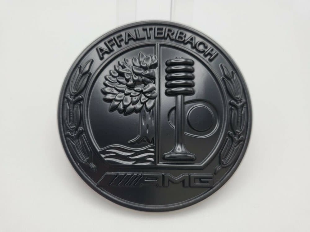 Black AMG badge Emblem sticker Bonnet Affalterbach logo emblem fits MERCEDES 65mm Apple tree