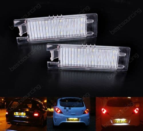 LED License Number Plate Light Vauxhall Adam Astra H J Corsa C D Cascada Zafira
