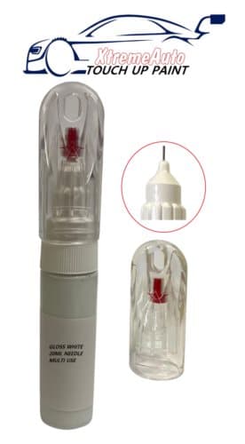 GLOSS WHITE TOUCH UP PEN REPAIR KIT PAINT WITH BRUSH CHIP SCRATCH WHITE