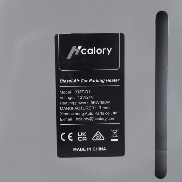 Hcalory 12V/24V 8KW Parkeringsvarmer LCD-knapkontakt og Bluetooth-fjernbetjening, mørkegrå, 2022-opgradering