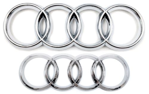 Audi Chrome Silver Rings Front Grille Rear Badge Emblem A3 A4 A5 A6 S3 RS3 273mm
