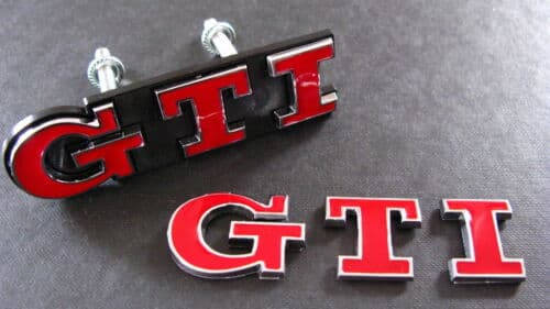 RED GTI Grill & Boot Badge Set Golf Polo MK2 MK3 MK5 MK6 VW