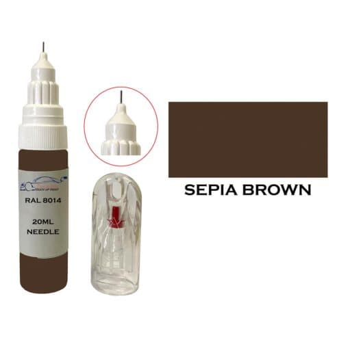 Ral 8014 Sepia Brown Gloss Touch Up Paint Brush Pen Wood Scratch Upvc Pvc