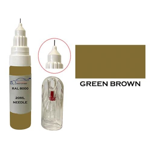 Ral 8000 Green Brown Gloss Touch Up Paint Brush Pen Wood Scratch Upvc Pvc