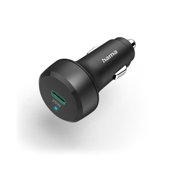 Hama bilhurtigoplader USB-C strømforsyning (PD)/Qualcomm&reg; 25W sort Sort