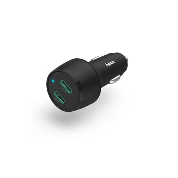 Hama bilhurtigoplader 2x USB-C strømforsyning/Qualcomm ® 45W sort