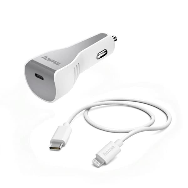 Hama Car Ladesæt Lightning Power Delivery (PD) 30W Hvid Hvid