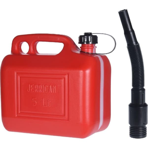 Jerrycan med tragt til brændstof 5L