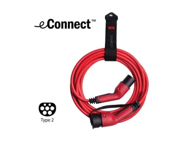 Defa eConnect ladekabel, 5 m, 1-fase, 20 A, 4,6 kW, Type2-Type2