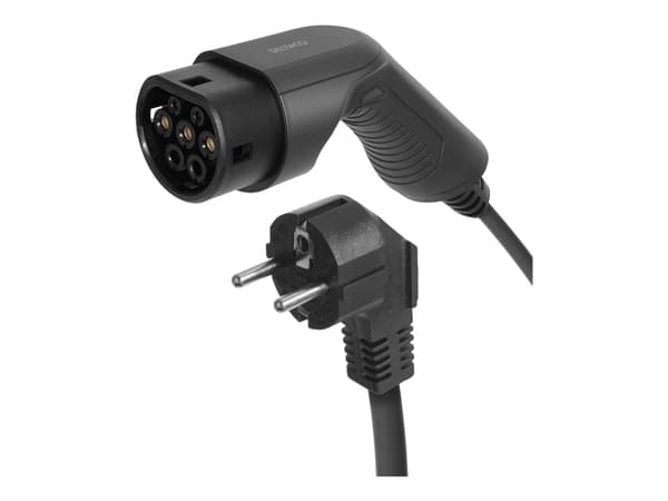 DELTACO e-Charge-lader Schuko til Type 2 - 6A - 1,5+4 meter