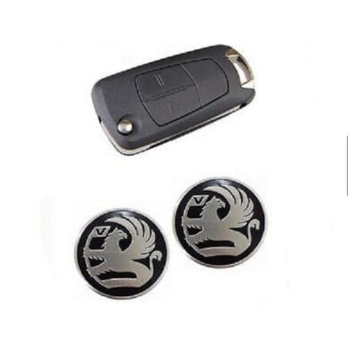 2 X Vauxhall Remote Key Fob Badge Emblem Sticker Logo for in Black 14mm