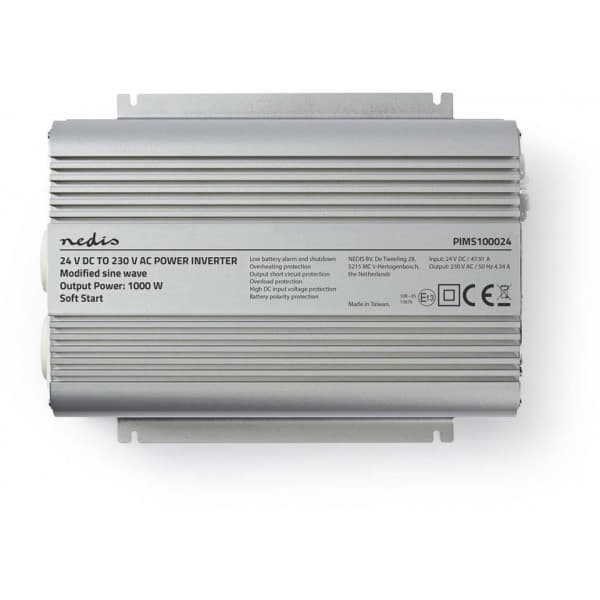 Nedis 1000W invertteri, 24 V DC - 230 V AC