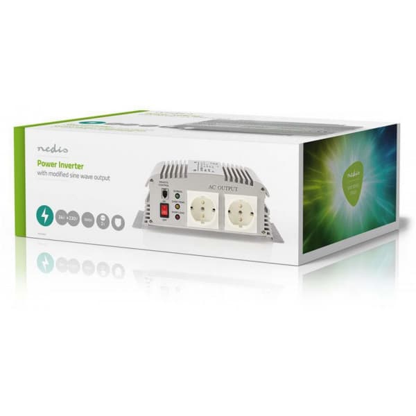 Nedis 1000W invertteri, 24 V DC - 230 V AC