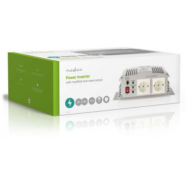 Nedis 1000W invertteri, 24 V DC - 230 V AC