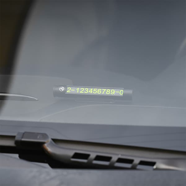Tellur Temporary Car Parking Card For Two Phone Numbers Metallic Black