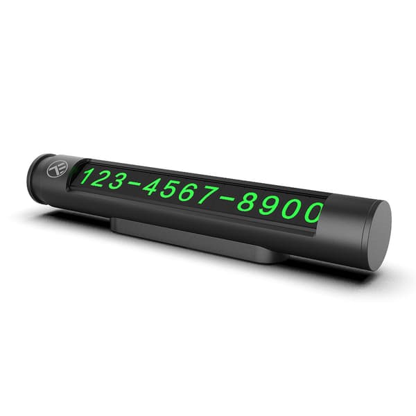 Tellur Temporary Car Parking Card For Two Phone Numbers Metallic Black